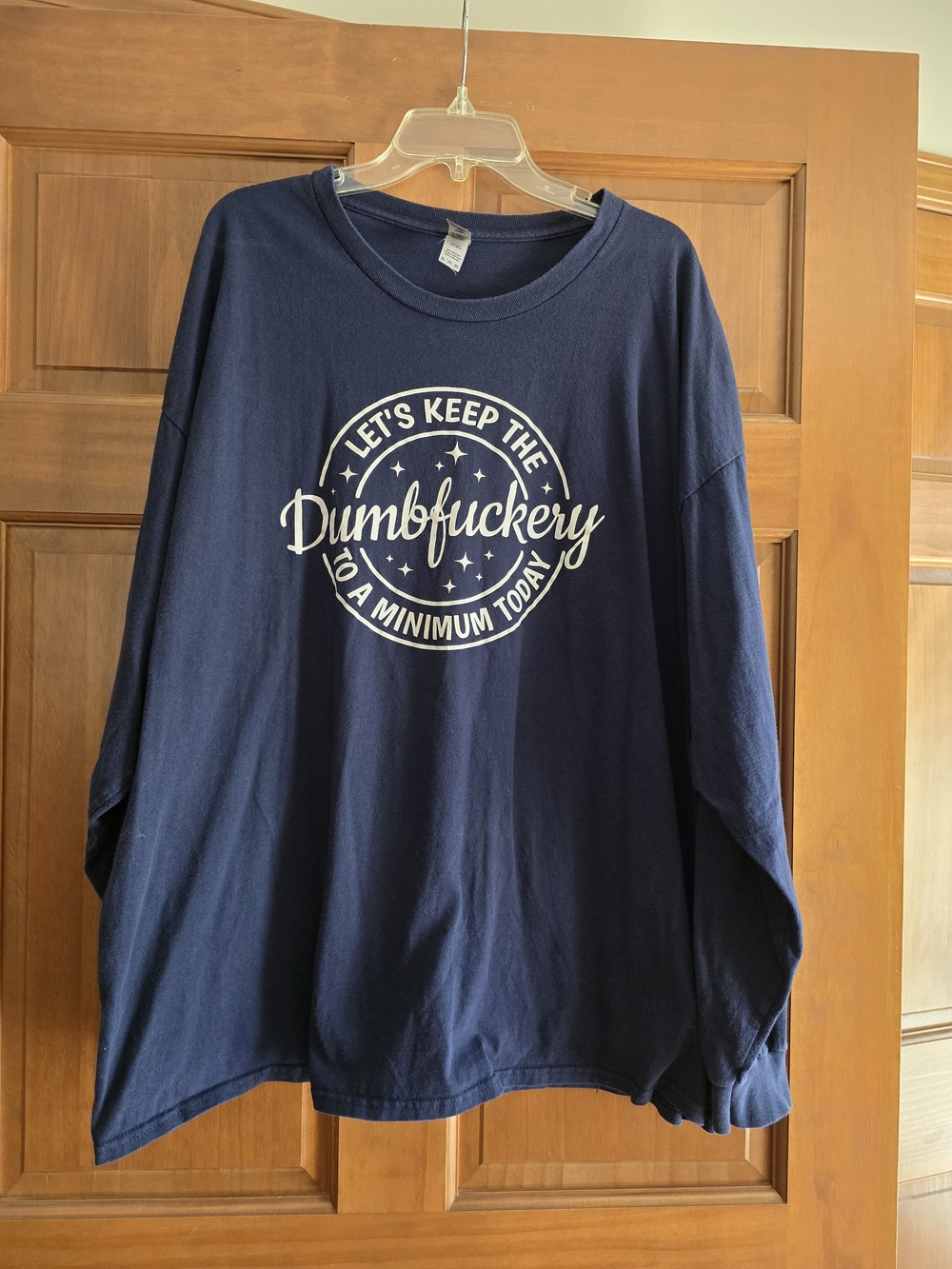 Navy blue long-sleeve humorous Tee